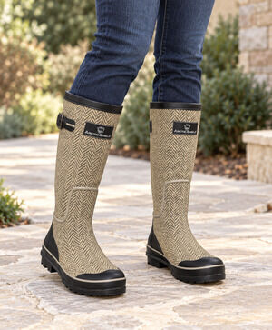 Arctic Shield Womens Size 8 Herringbone Tall Winter Rain Boots Faux Fur Lined